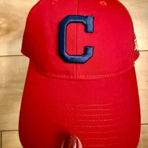 Kids Red Cleveland Guardians Baseball Cap with Blue Lettering